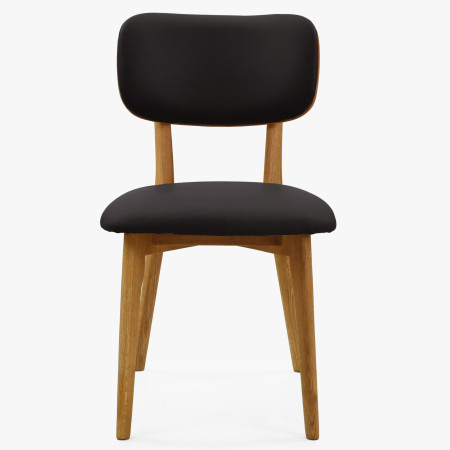 Dubová kožená židle - černá