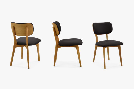 Dubová kožená židle - černá