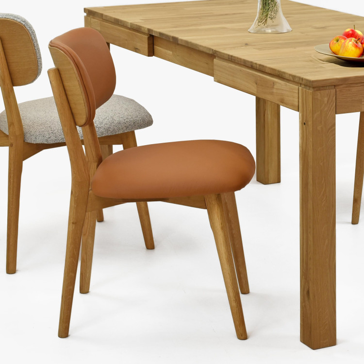 Dubová kožená židle - barva Sabia