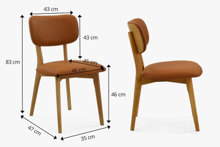 Dubová kožená židle - barva Sabia
