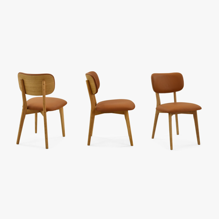 Dubová kožená židle - barva Sabia