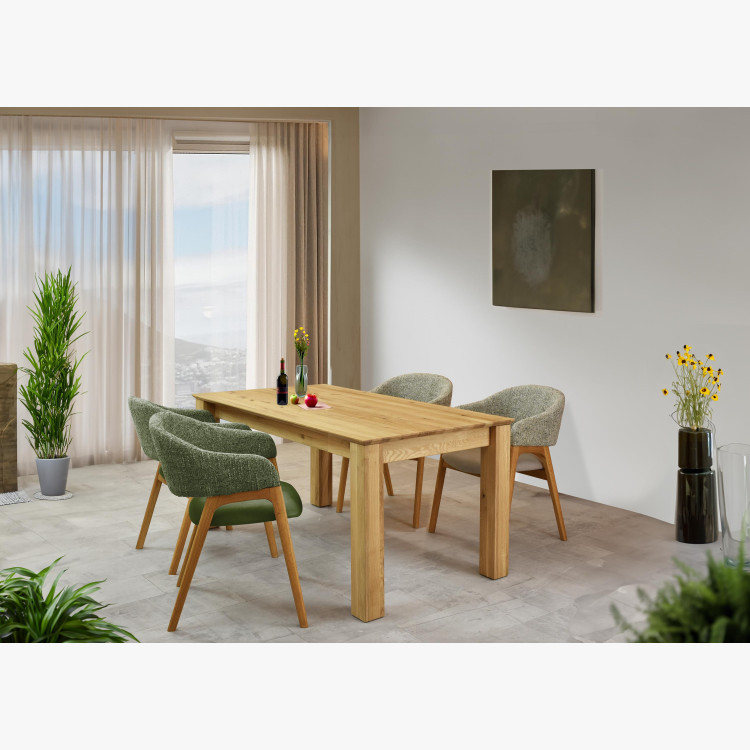 Křeslo s područkami zelené dub