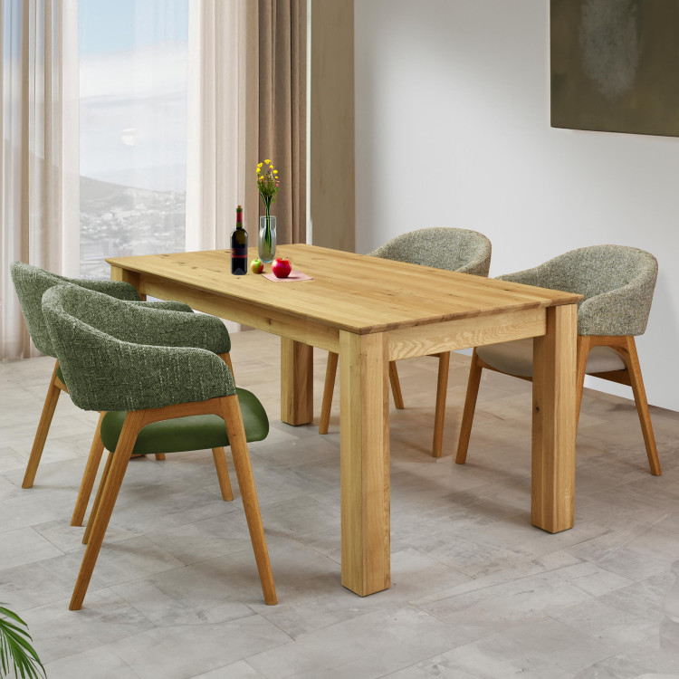 Křeslo s područkami zelené dub