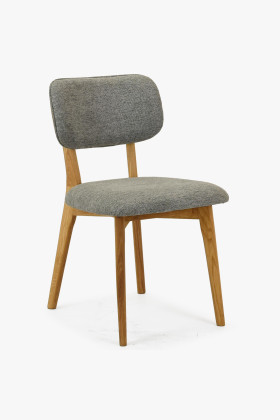 Dubová čalúnená stolička - farba sivá
