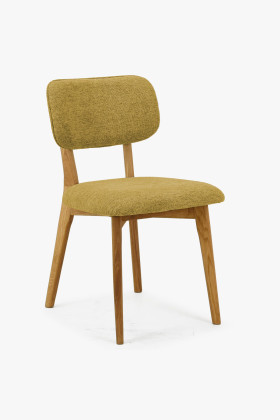 Dubová čalúnená stolička - farba žltá