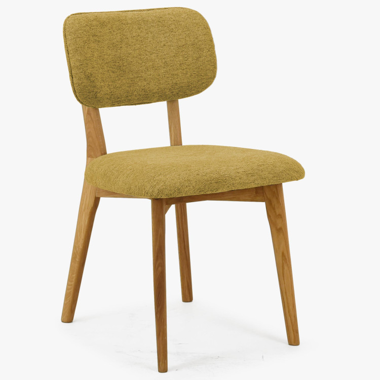 Dubová čaluněná židle - barva žlutá