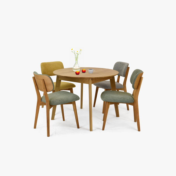 Dubová čaluněná židle - barva žlutá