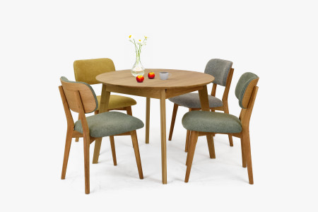 Dubová čaluněná židle - barva žlutá