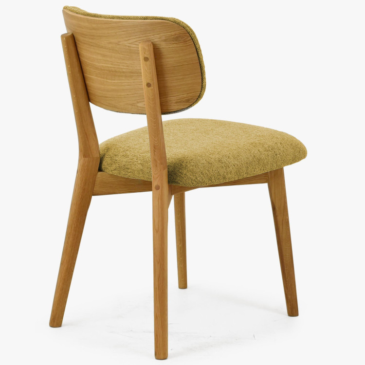 Dubová čaluněná židle - barva žlutá