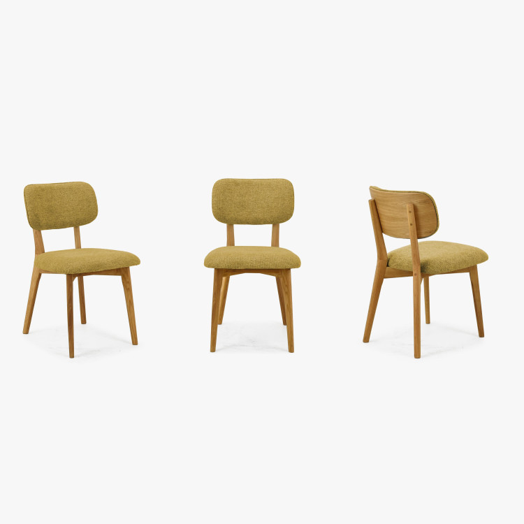 Dubová čaluněná židle - barva žlutá