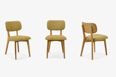 Dubová čaluněná židle - barva žlutá