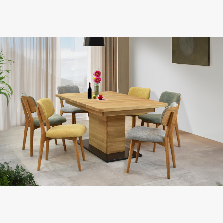 Dubová čaluněná židle - barva žlutá