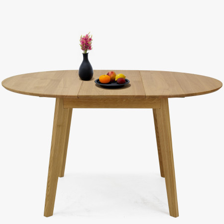 Dřevěný dubový kulatý stůl s rozkladem, matný lak
