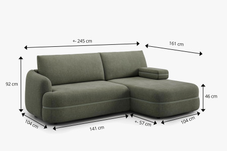 Menší retro rohová sedačka s funkcí spaní, pravá