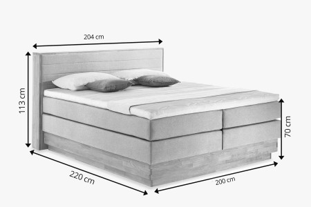 Postel boxspring s úložným prostorem, Moneta 200 tmavá
