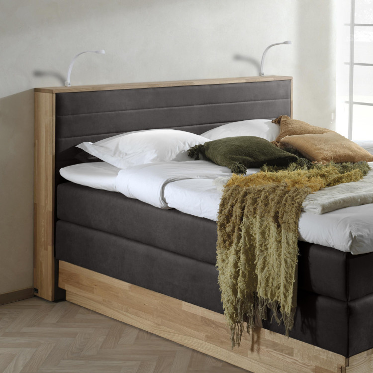 Postel boxspring s úložným prostorem, Moneta 200 tmavá