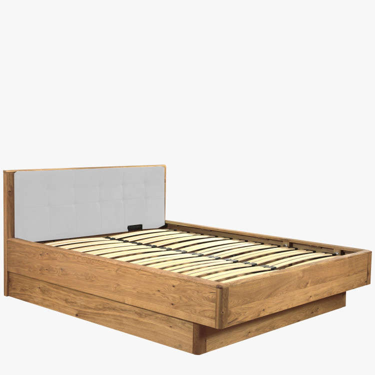 Postel z masivu dub s úložným prostorem , Texas 160 cm