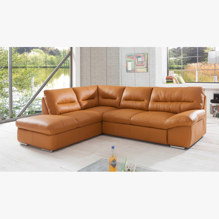 Rohová sedací souprava - pravá kůže, roh v levo - výber barvy