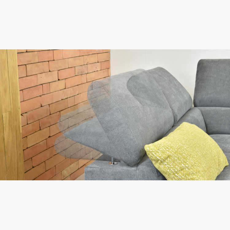 Rohová sedačka s rozkladem, látkova Haiti roh v levo šedá