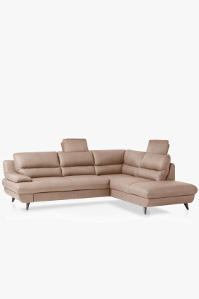 Kožená rohová sedačka s funkciou spania roh vpravo - výber farby