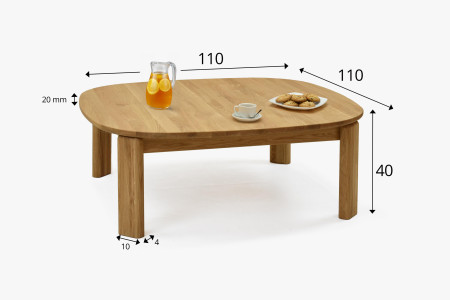 Dubový konferenční stolek 110 x 110 cm