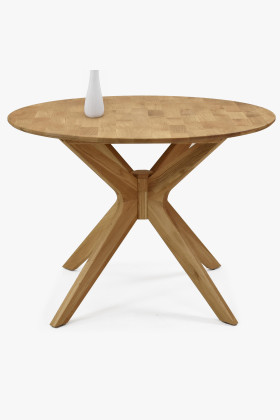 Kulatý dřevěný stůl s překříženýma nohama 2