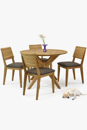 Súprava okrúhly stôl a 4 stoličky do jedálne