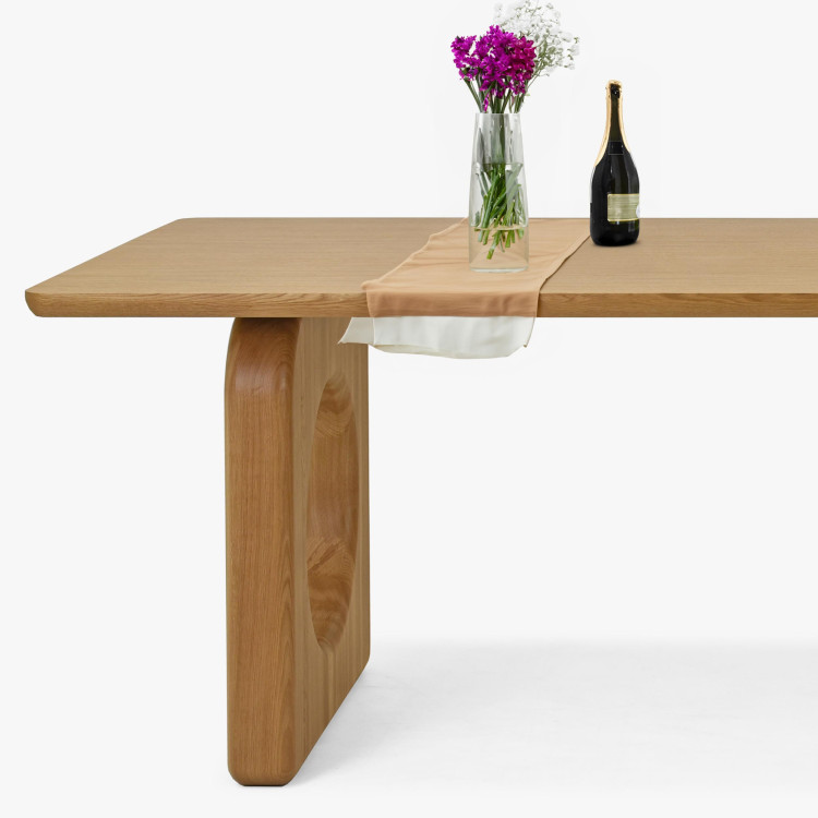 Jídelní stůl dub 220 x 95 cm a 4 dubová křesla