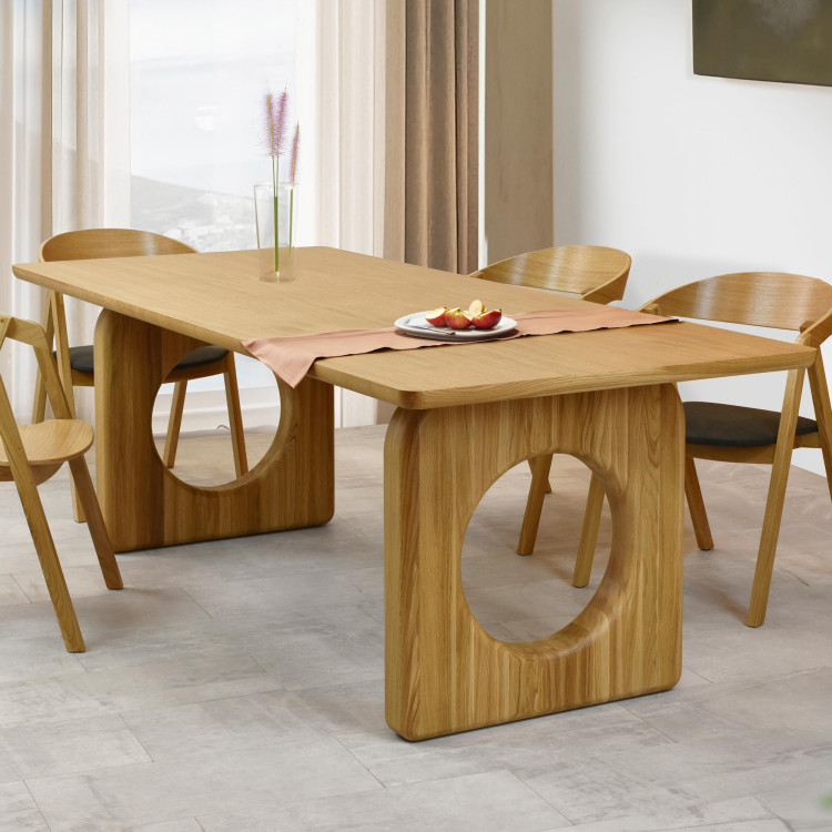 Jídelní stůl dub 220 x 95 cm a 4 dubová křesla