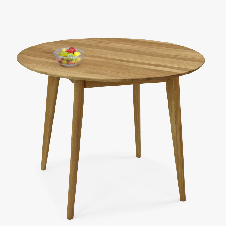 Dřevěný okruhlý stůl o průměru 100 cm