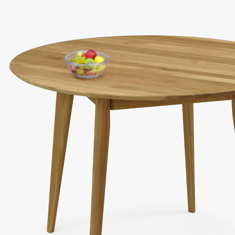 Dřevěný okruhlý stůl o průměru 100 cm