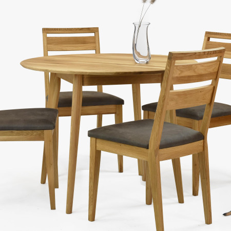 Dřevěný okruhlý stůl o průměru 100 cm