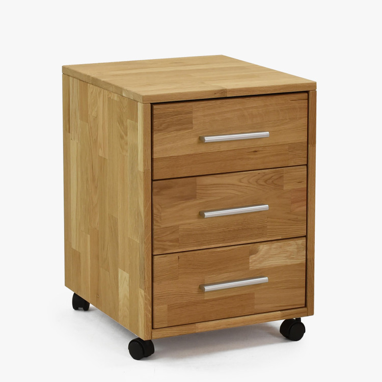 Dřevěná zasuvková komoda na kolečkách