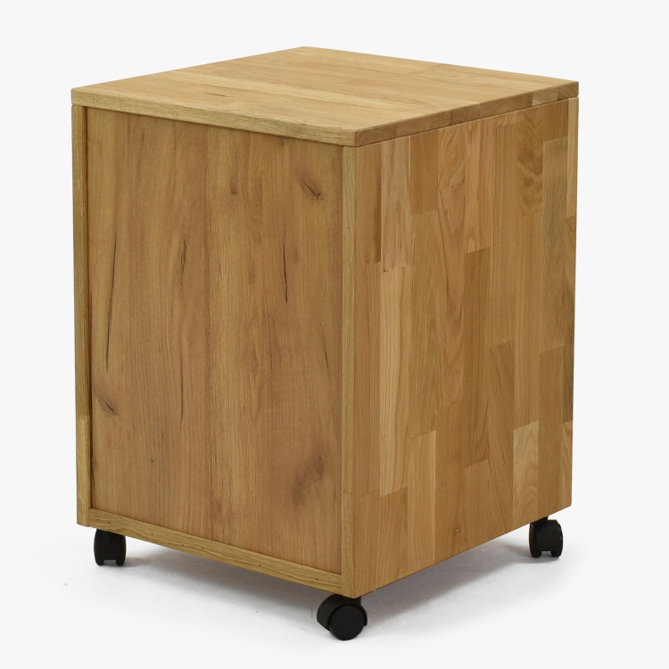 Dřevěná zasuvková komoda na kolečkách