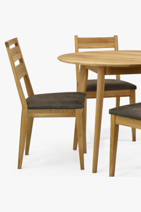 Dřevěná dubová jídelní židle s čalouněným sedakem 2