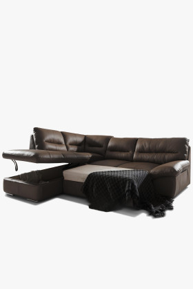 Rohová sedačka - pravá koža hnedá, William roh vľavo