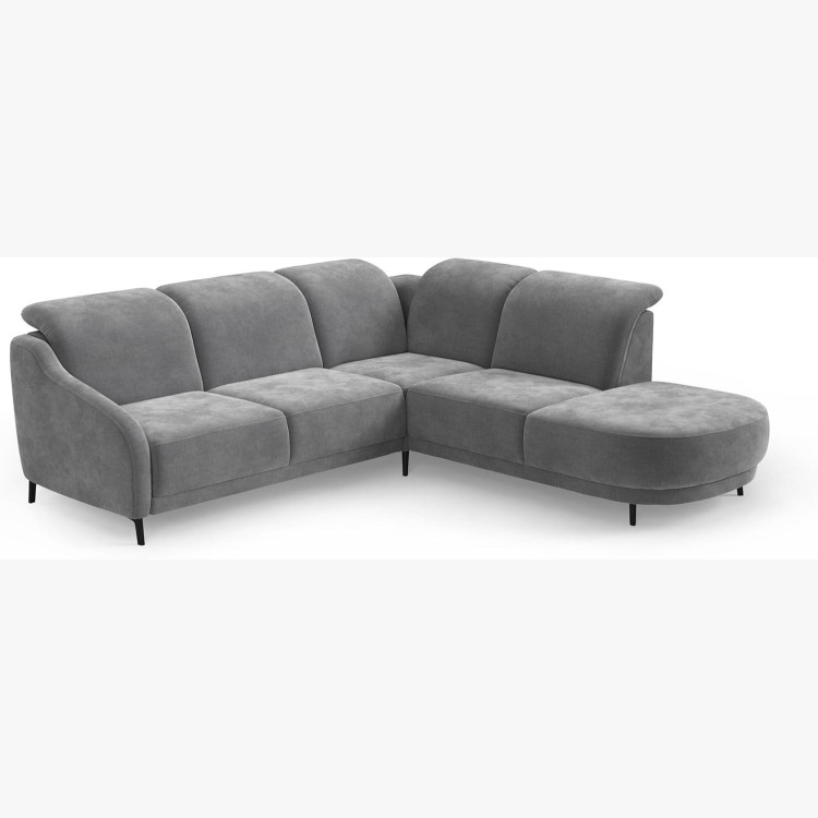 Sivá rohová sedací souprava Blues P