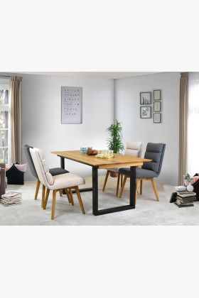 Pohodlná židle, nohy dub šedo-béžová Kampa 2