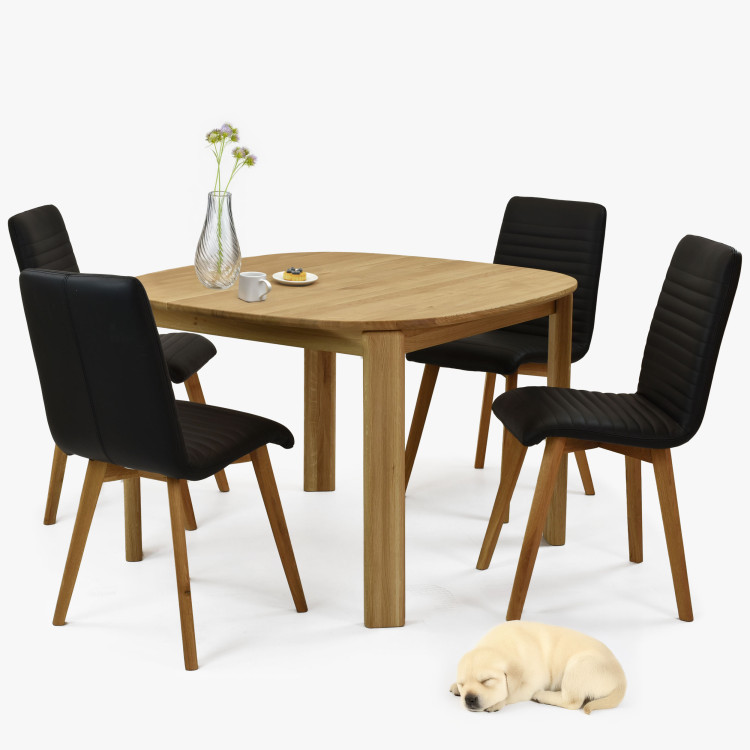 Designový dřevěný jídelní stůl 110 x 110 cm