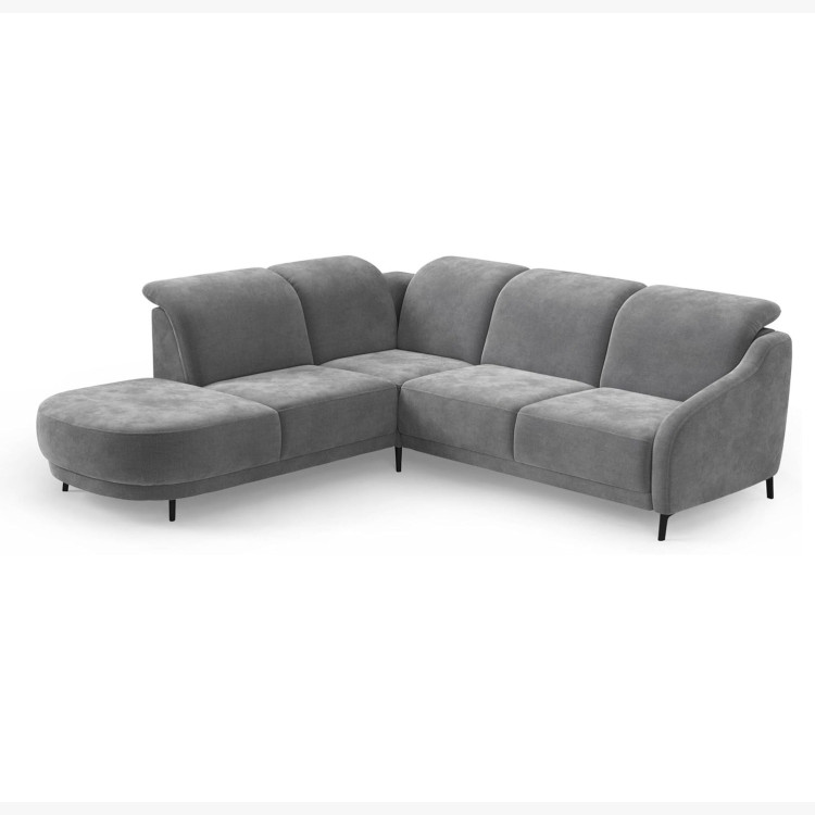 Sivá rohová sedací souprava Blues Levá