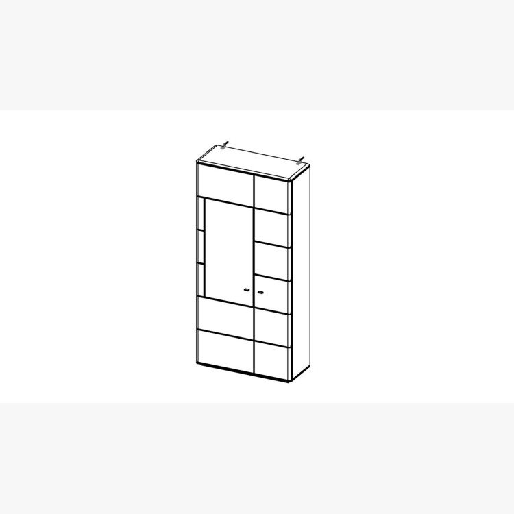 Vysoká úzká komoda širší s prosklenou částí, TYP 12