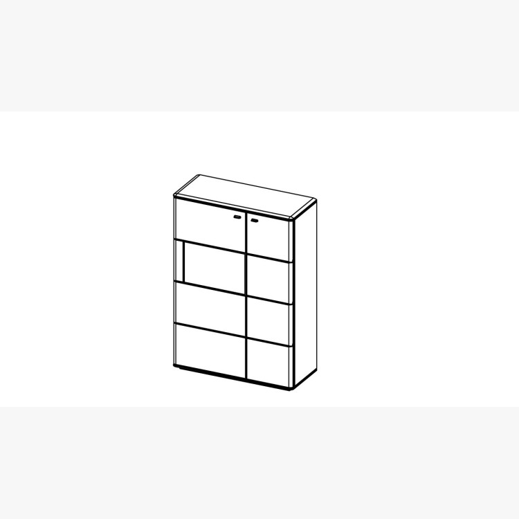 Vysoká komoda s jednou prosklenou částí, Texas typ 45