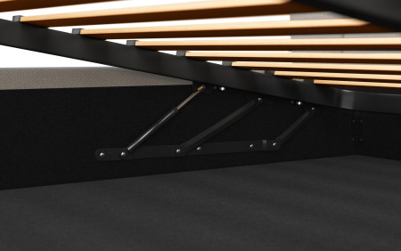 Látková postel s úložným prostorem 160 x 200 cm