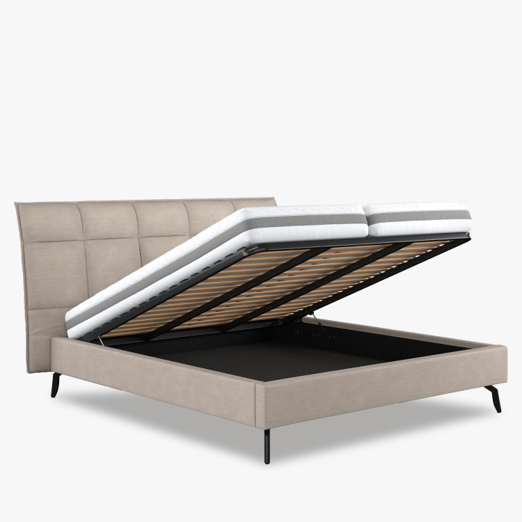 Látková postel s úložným prostorem 180 x 200 cm