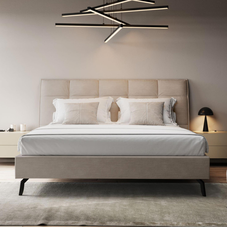 Látková postel s úložným prostorem 180 x 200 cm