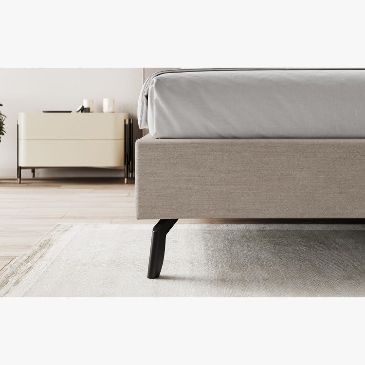 Látková postel s úložným prostorem 180 x 200 cm