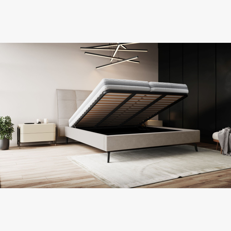 Látková postel s úložným prostorem 180 x 200 cm