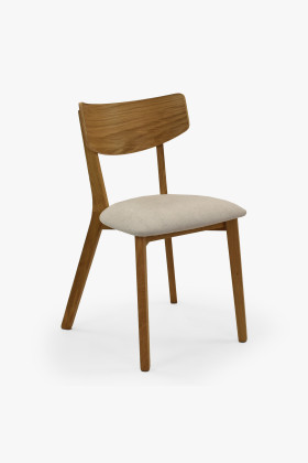 Dubová stolička so svetlým čalúnením