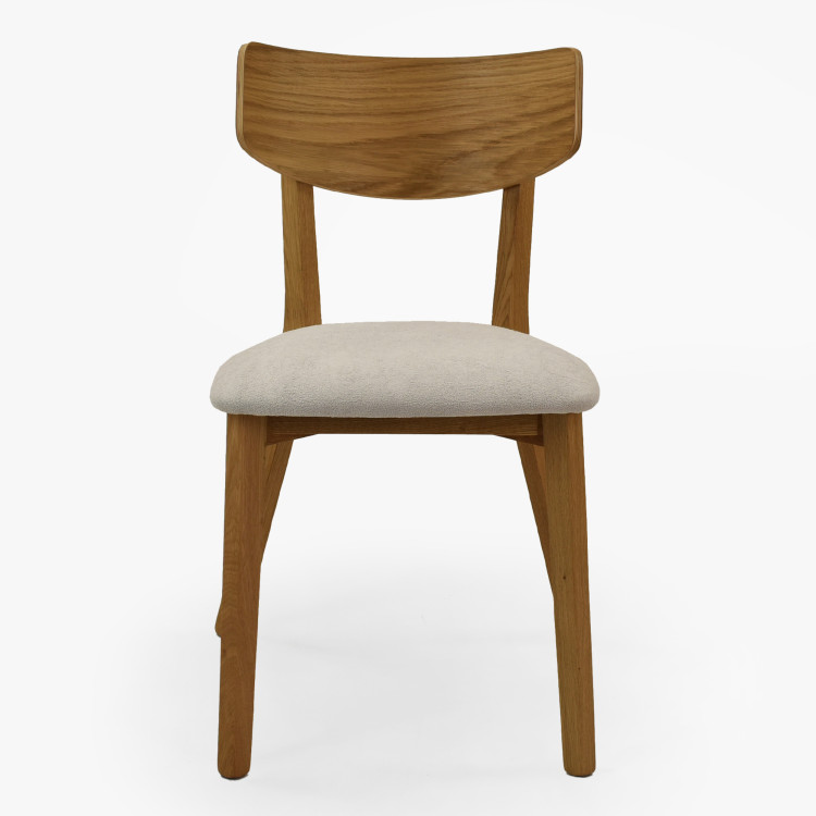 Dubová židle s světlým čalouněním