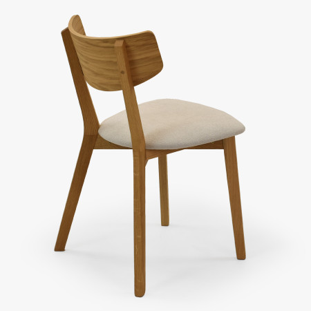 Dubová židle s světlým čalouněním